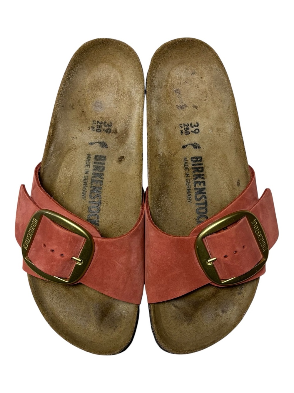 Birkenstock Madrid Big Buckle Mars Red Nubuck Leather Size 39 EU or 8-8.5 US - Picture 2 of 10